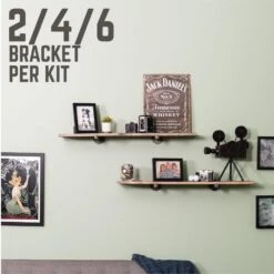 1/2 In. Black Pipe 12 In. L Wall Mounted Shelf Bracket Kit (2-Pack) -arbor Shop 4426c5d0bb1d35940f80ebc82f1af16b