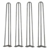 1/2 In. Dia. 28 In. Mid-Century Modern Raw Steel Hairpin Table Legs, (4-Pack)