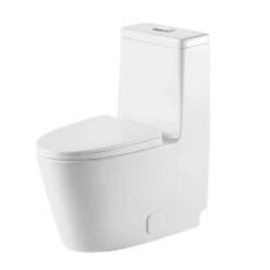 1-Piece Elongated Dual-Flush 1.28 GPF/0.88 GPF High Efficiency Skirted Toilet All-in-One Toilet In White Seat Included