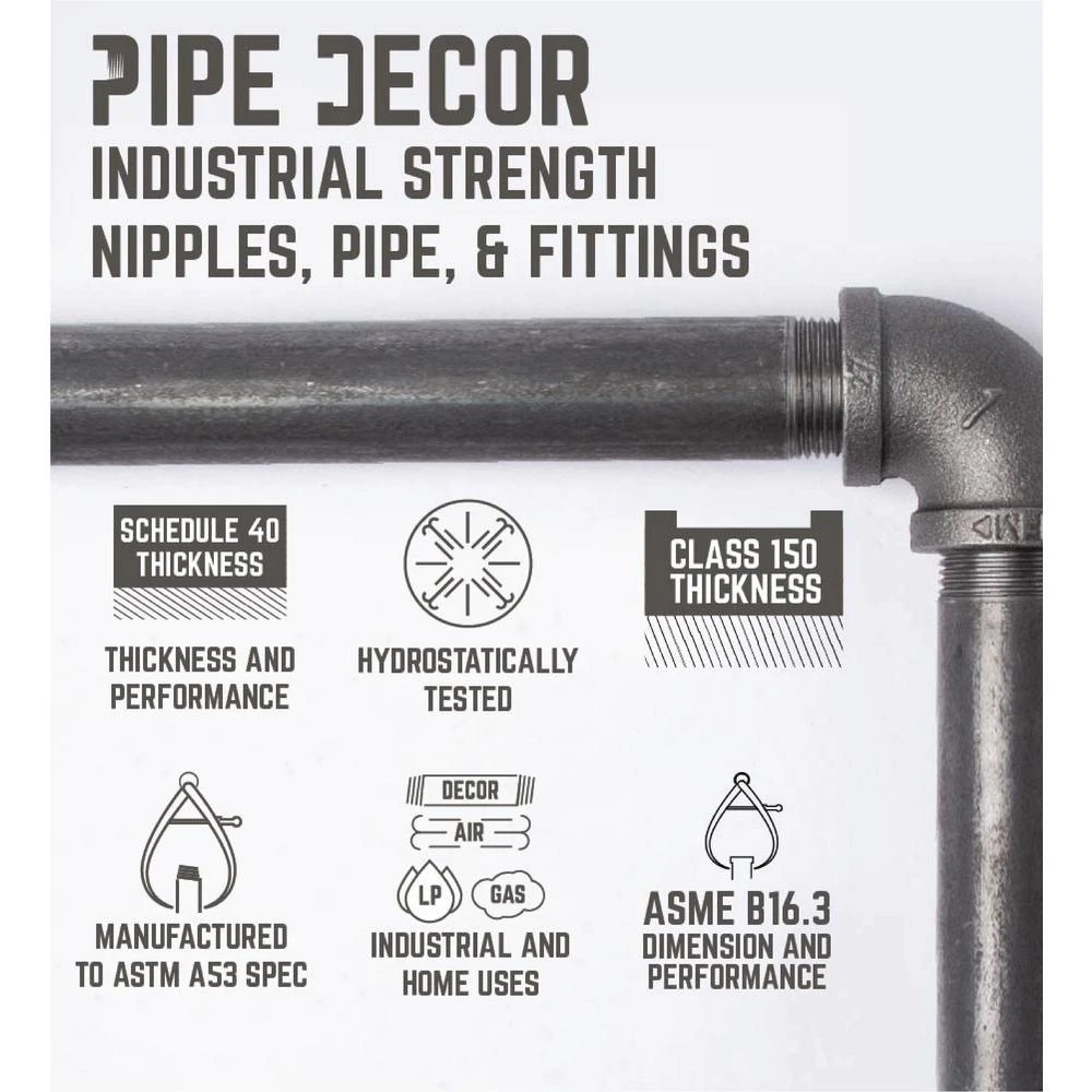 1/2 In. Black Pipe 16 In. W X 20 In. H Roots Design End Table Kit 7 1/2 In. Black Pipe 16 In. W X 20 In. H Roots Design End Table Kit - Image 7