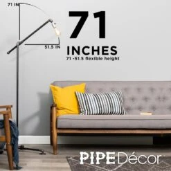 1/2 In. Black Steel Pipe 71 In. H Flexible Height Floor Lamp Kit -arbor Shop 4b8234f6e92702850312fc14d321665d
