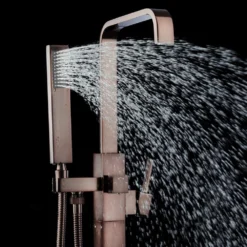 1-Handle Freestanding Floor Mount Roman Tub Faucet Bathtub Filler With Hand Shower In Antique Bronze 11 1-Handle Freestanding Floor Mount Roman Tub Faucet Bathtub Filler With Hand Shower In Antique Bronze -arbor Shop 4c4716447301cd505d881db955b5e845