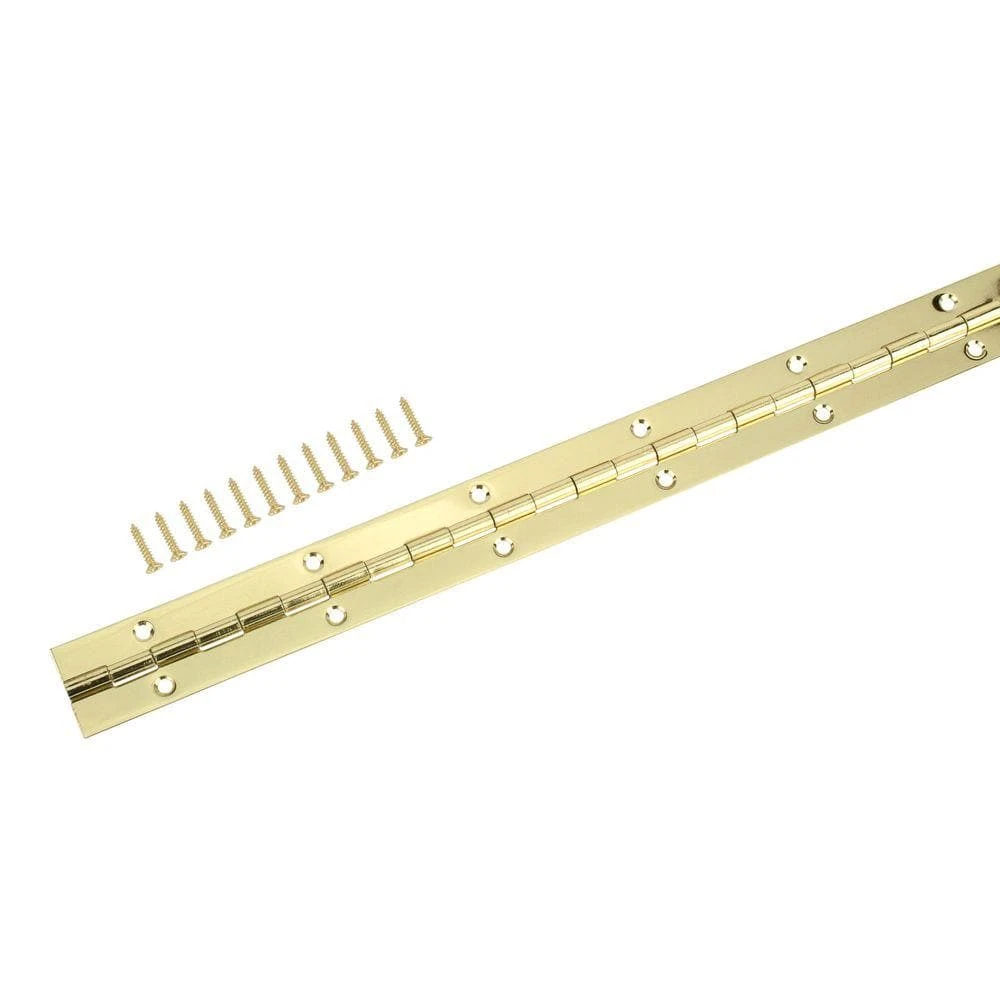 1-1/16 In. X 12 In. Bright Brass Continuous Hinge 1 1-1/16 In. X 12 In. Bright Brass Continuous Hinge