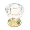 1-1/4 In. (32 Mm) Polished Brass With Clear Faceted Acrylic Cabinet Knob