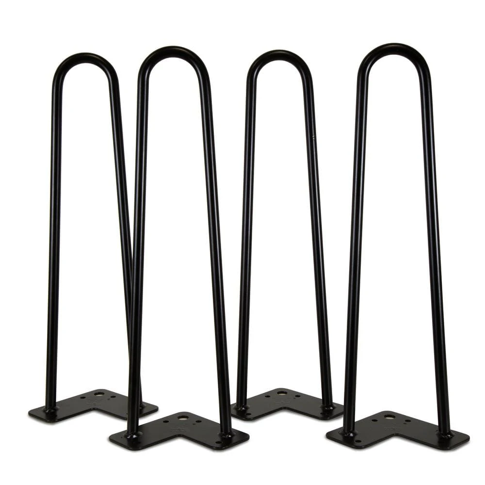 1/2 In. Dia. 28 In. Mid-Century Modern Raw Steel Hairpin Table Legs, (4-Pack) 5 1/2 In. Dia. 28 In. Mid-Century Modern Raw Steel Hairpin Table Legs, (4-Pack) - Image 5