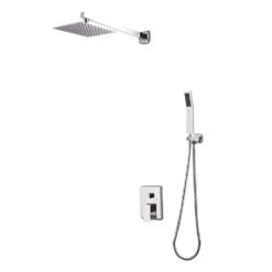 1-Spray Patterns With 1.5 GPM 10 In. Wall Mount Dual Shower Heads In Chrome