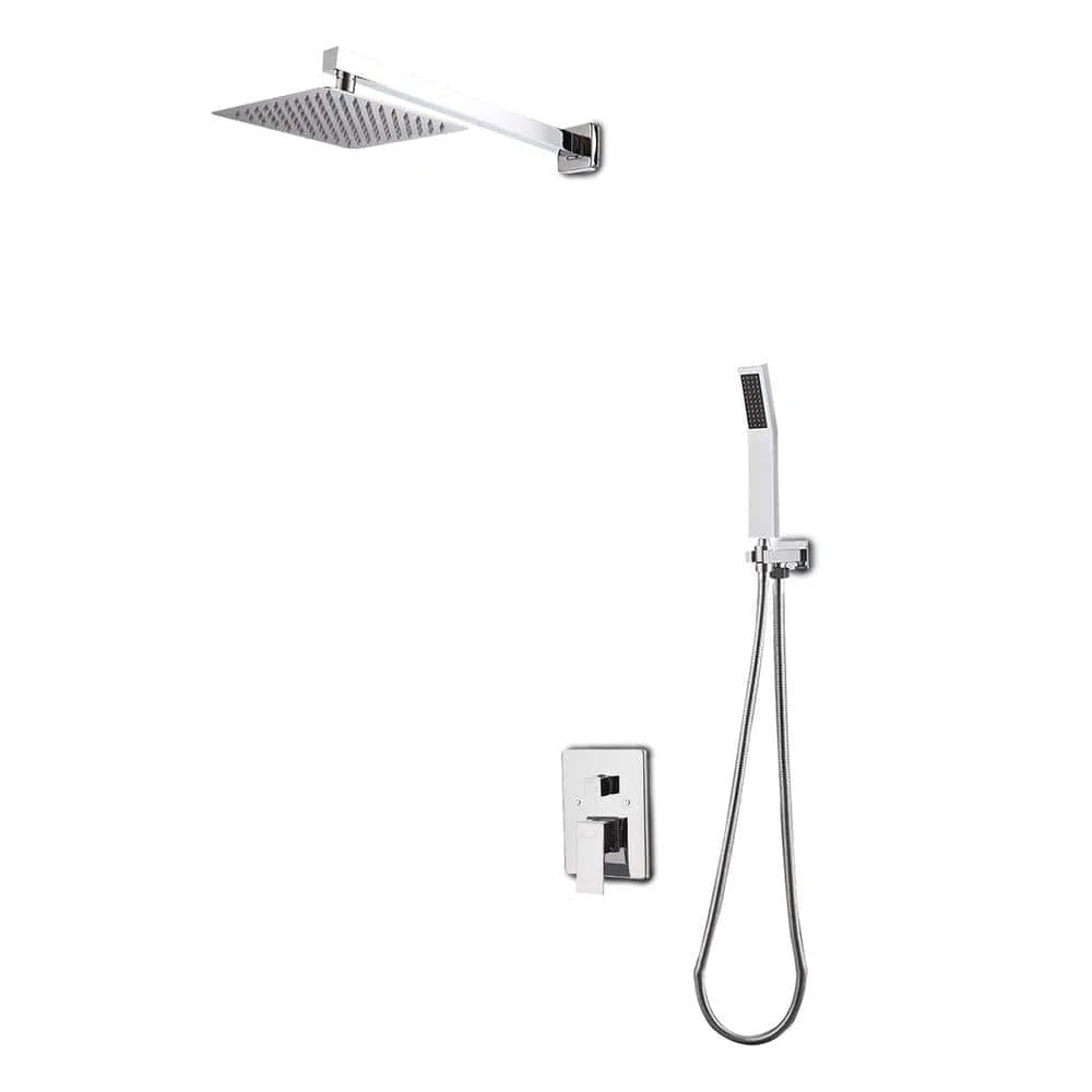 1-Spray Patterns With 1.5 GPM 10 In. Wall Mount Dual Shower Heads In Chrome 1 1-Spray Patterns With 1.5 GPM 10 In. Wall Mount Dual Shower Heads In Chrome