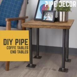 1 In. X 1.5 Ft. L Black Steel Pipe Square Flange Table Leg Kit (Set Of 4) -arbor Shop 51412973d26314ef3d3a6d1f171a0640