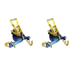 1 In. X 16 Ft. Ratchet Tie-Down Strap With 3000 Lbs. D-Ring Hook (2-Pack)