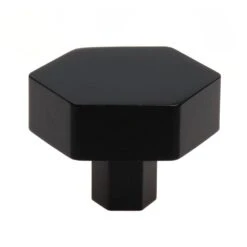 1-1/2 In. Matte Black Solid Hexagon Cabinet Drawer Knobs (10-Pack)