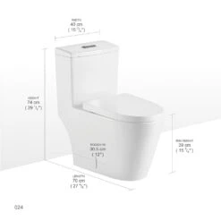1-Piece Dual Flush 1.2 GPF/0.8 GPF Elongated High Efficiency Skirted Toilet All-in-One Toilet In White Seat Included 12 1-Piece Dual Flush 1.2 GPF/0.8 GPF Elongated High Efficiency Skirted Toilet All-in-One Toilet In White Seat Included -arbor Shop 5a48caa4209764eb92605317044814a3