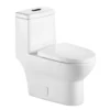 1-piece 1.28 GPF Dual Flush High Efficiency Elongated Toilet In White(Seat Included)