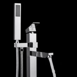 1-Handle Freestanding Floor Mount Roman Tub Faucet Bathtub Filler With Hand Shower In Chrome -arbor Shop 6011c10fe803ad2d37bfaf70c5441ffd