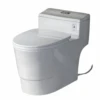 1-piece 1.28 GPF Conserver High Efficiency Dual Flush All-in-One Toilet With Soft Closed Seat Included In White