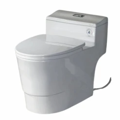 1-piece 1.28 GPF Conserver High Efficiency Dual Flush All-in-One Toilet With Soft Closed Seat Included In White