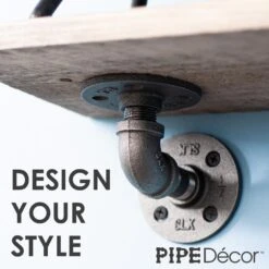 1/2 In. Black Pipe 3.75 In D X 2.5 In. H Wall Mounted Double Flange Shelf Bracket Kit (4-Pack) 14 1/2 In. Black Pipe 3.75 In D X 2.5 In. H Wall Mounted Double Flange Shelf Bracket Kit (4-Pack) -arbor Shop 61c07c288f162f40f83b605e2a1e2edb