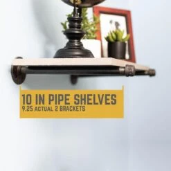 1/2 In. Black Pipe 10 In. L Wall Mounted Shelf Bracket Kit (6-Pack) -arbor Shop 64718b9b5cdc8a362fce7a7523f2dd11