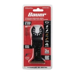 Bauer 1-3/4 In. Bi-Metal Reduced Shank Titanium Plunge/Flush Cutting Blade For Oscillating Multi Tools -arbor Shop 64964 W5