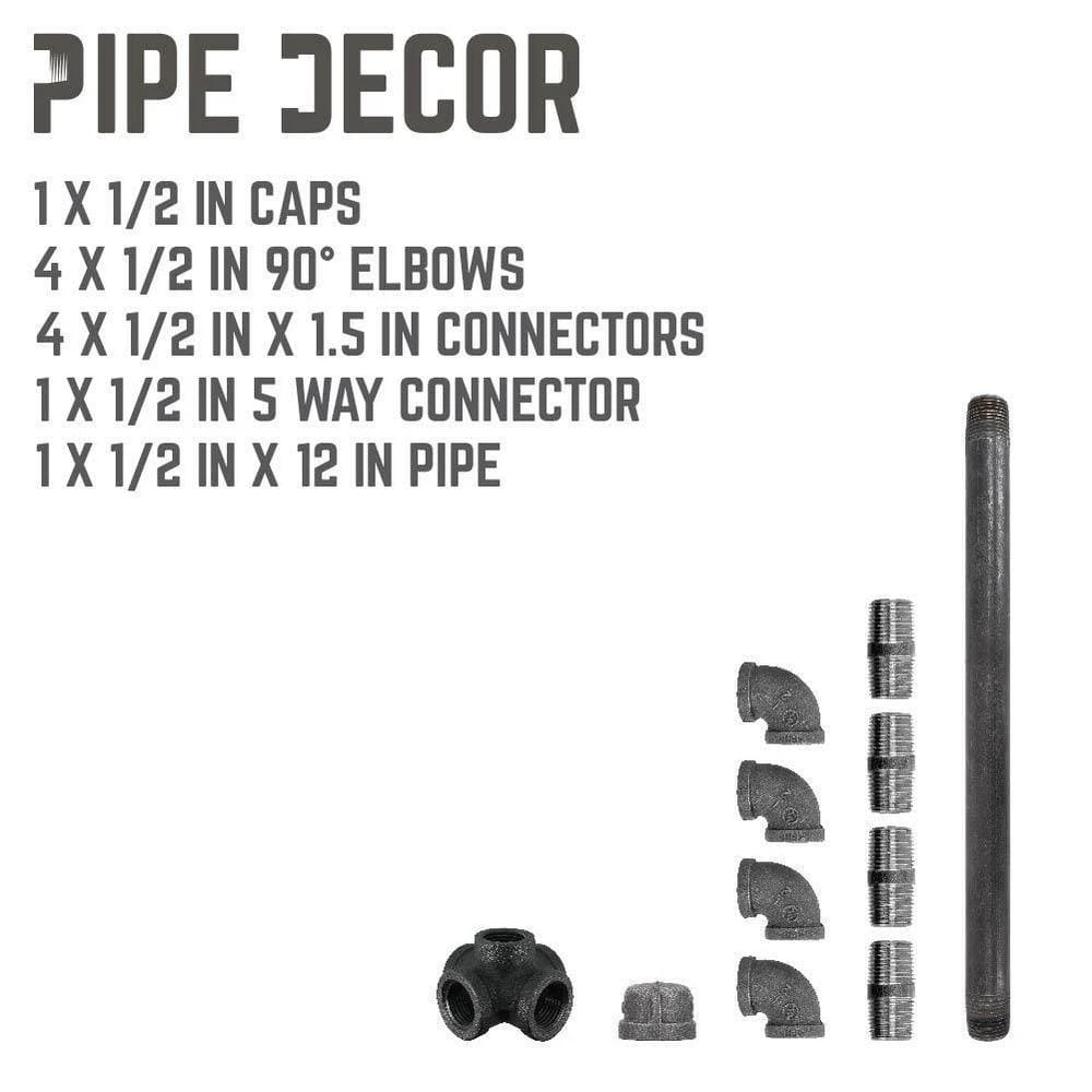 1/2 In. Black Steel Pipe 1.2 Ft. H Paper Towel Holder Kit 3 1/2 In. Black Steel Pipe 1.2 Ft. H Paper Towel Holder Kit - Image 3