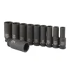 1/2 In. Drive SAE Impact Deep Socket Set, 10 Pc.