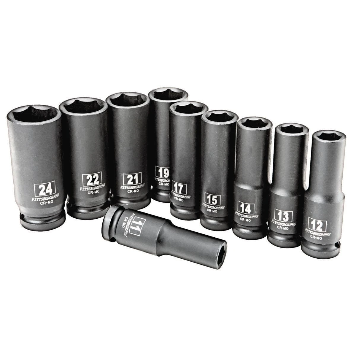 1/2 In. Drive Metric Impact Deep Socket Set, 10 Pc. 1 1/2 In. Drive Metric Impact Deep Socket Set, 10 Pc.