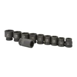 1 In. Drive SAE Impact Socket Set, 10 Pc.