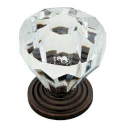 1-1/4 In. (32 Mm) Polished Brass With Clear Faceted Acrylic Cabinet Knob -arbor Shop 68128189ae2dd8455b0984afa705a11e