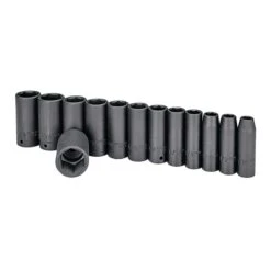 1/2 In. Drive SAE Impact Deep Socket Set, 13 Pc.