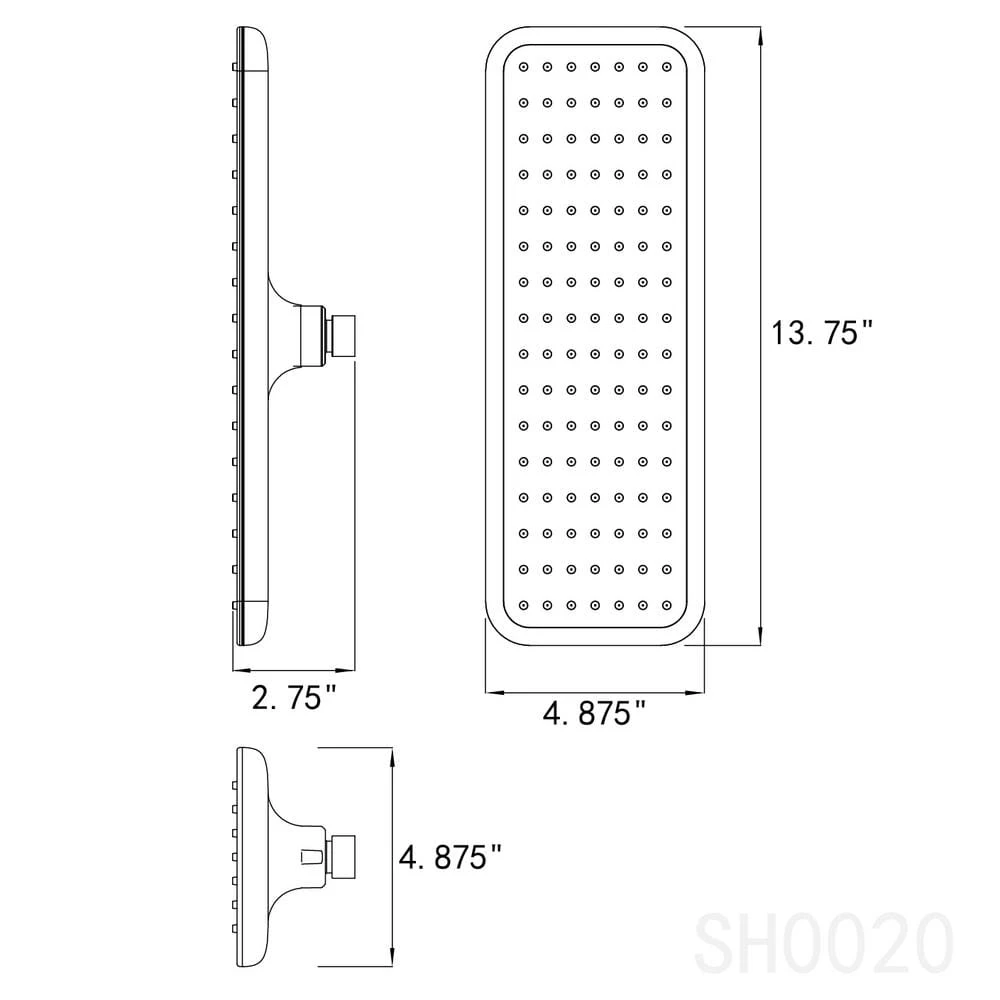1-Spray 14.6 In. Single Wall Mount Fixed Rain Shower Head In Chrome 6 1-Spray 14.6 In. Single Wall Mount Fixed Rain Shower Head In Chrome - Image 6