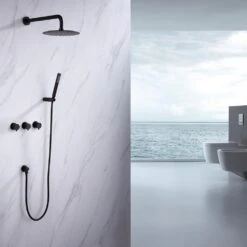 1-Spray Patterns With 1.5 GPM 10 In. Wall Mount Dual Shower Heads With Body Spray High Pressure In Matte Black -arbor Shop 6a1f1e7a8665fb85b5b0a4d349121d13