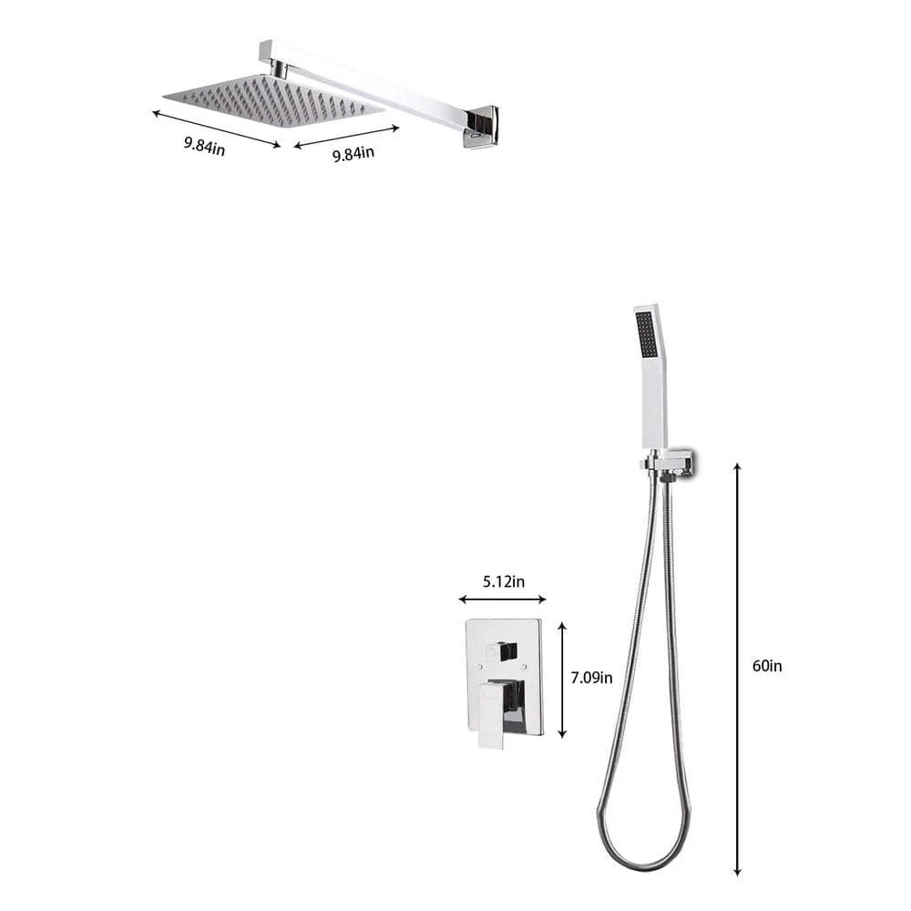 1-Spray Patterns With 1.5 GPM 10 In. Wall Mount Dual Shower Heads In Chrome 8 1-Spray Patterns With 1.5 GPM 10 In. Wall Mount Dual Shower Heads In Chrome - Image 8