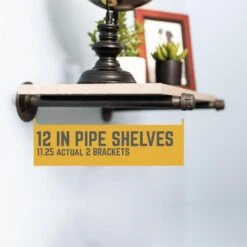 1/2 In. Black Pipe 12 In. L Wall Mounted Shelf Bracket Kit (2-Pack) -arbor Shop 6ad2a31b3c926e74c031f97503b25144