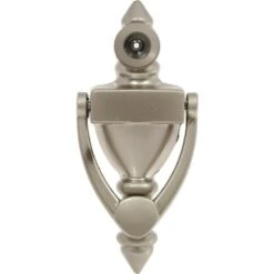 1.75 In. X 4 In. Satin Nickel Door Knocker With Viewer