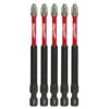#2 Philips Shockwave 3-1/2 In. Impact Duty Steel Driver Bits (5-Pack)