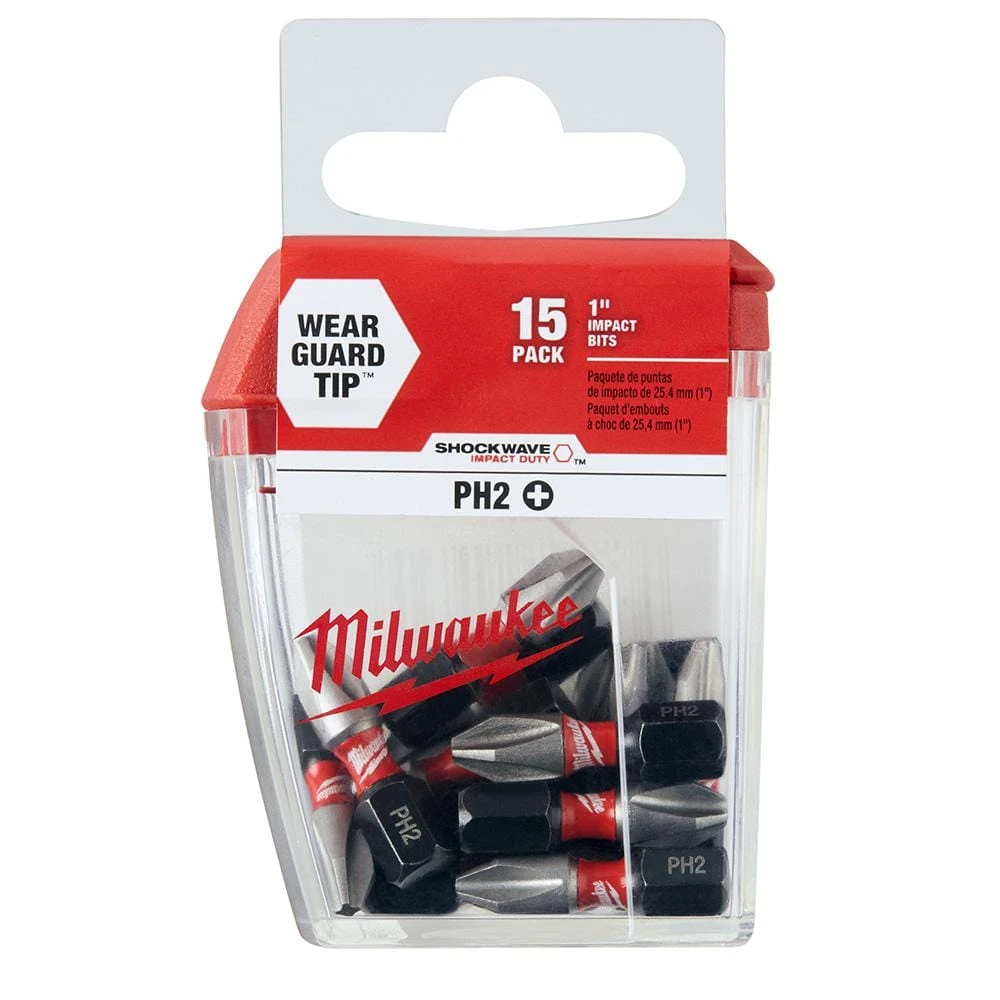 #2 Philips Shockwave 1 In. Impact Duty Steel Insert Bits (15-Pack) 2 #2 Philips Shockwave 1 In. Impact Duty Steel Insert Bits (15-Pack) - Image 2