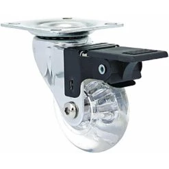 1.4 In. Mini-Jewel Swivel Caster With Brake And 88 Lbs. Load Capacity (4-Pack)