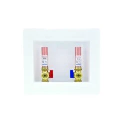 1/2 In. Crimp PEX Plastic Center Drain Washing Machine Outlet Box With Hammer Arrestors