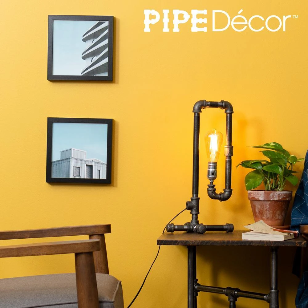 1/2 In. Black Steel Pipe 17.5 In. H Convertible Table Lamp Kit 9 1/2 In. Black Steel Pipe 17.5 In. H Convertible Table Lamp Kit - Image 9