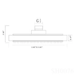 1-Spray 11.81 In. Single Wall Mount Square Fixed Rain Shower Head In Blue -arbor Shop 7562f180c9543251119e5ce37becddf6