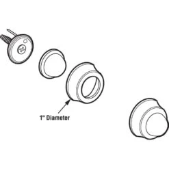 1 In., Cast Brass, Brushed Chrome, Wall Stop With Convex Bumper -arbor Shop 75abe23cdee6679929f7cd95ffc2d4c9