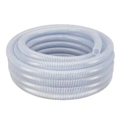 1 In. Dia X 50 Ft. Clear Flexible PVC Suction And Discharge Hose With White Reinforced Helix