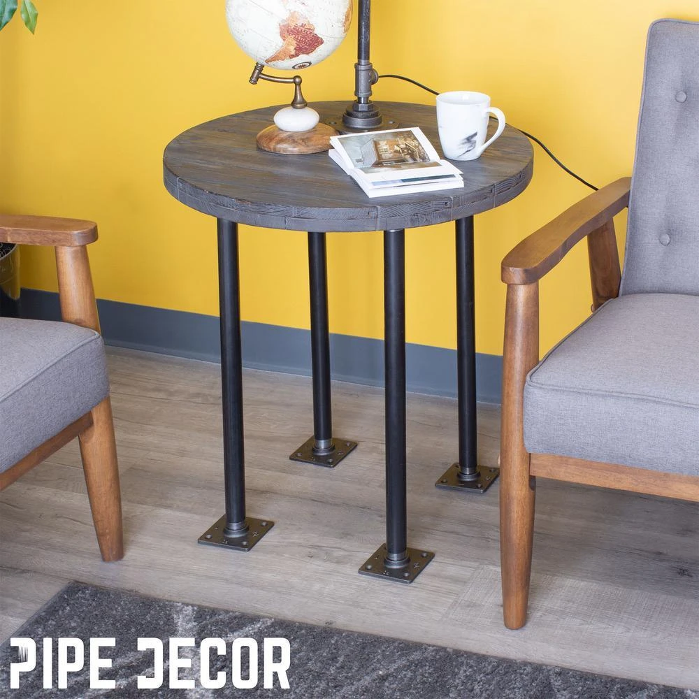 1 In. X 2 Ft. L Black Steel Pipe Square Flange Table Leg Kit (Set Of 4) 9 1 In. X 2 Ft. L Black Steel Pipe Square Flange Table Leg Kit (Set Of 4) - Image 9