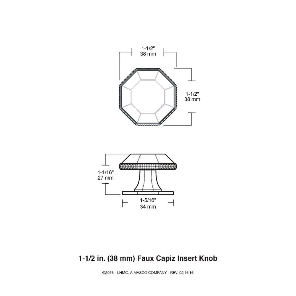 1-1/2 In. (38mm) Satin Nickel With Faux Capiz Insert Cabinet Knob 2 1-1/2 In. (38mm) Satin Nickel With Faux Capiz Insert Cabinet Knob - Image 2