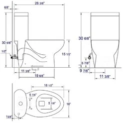 1-Piece 1.1/1.6 GPF Dual Flush Elongated Toilet In White -arbor Shop 7ae32b2ceb27b3e8bdf04652d0d4c65b