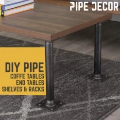 1 In. X 1 Ft. L Black Pipe Table Leg Kit With Square Flange (Set Of 4) -arbor Shop 7b7d4199693d2f2fada19e6d6fc65755