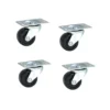 1-1/2 In. Low Profile Rubber Swivel Plate Casters (4-Pack)