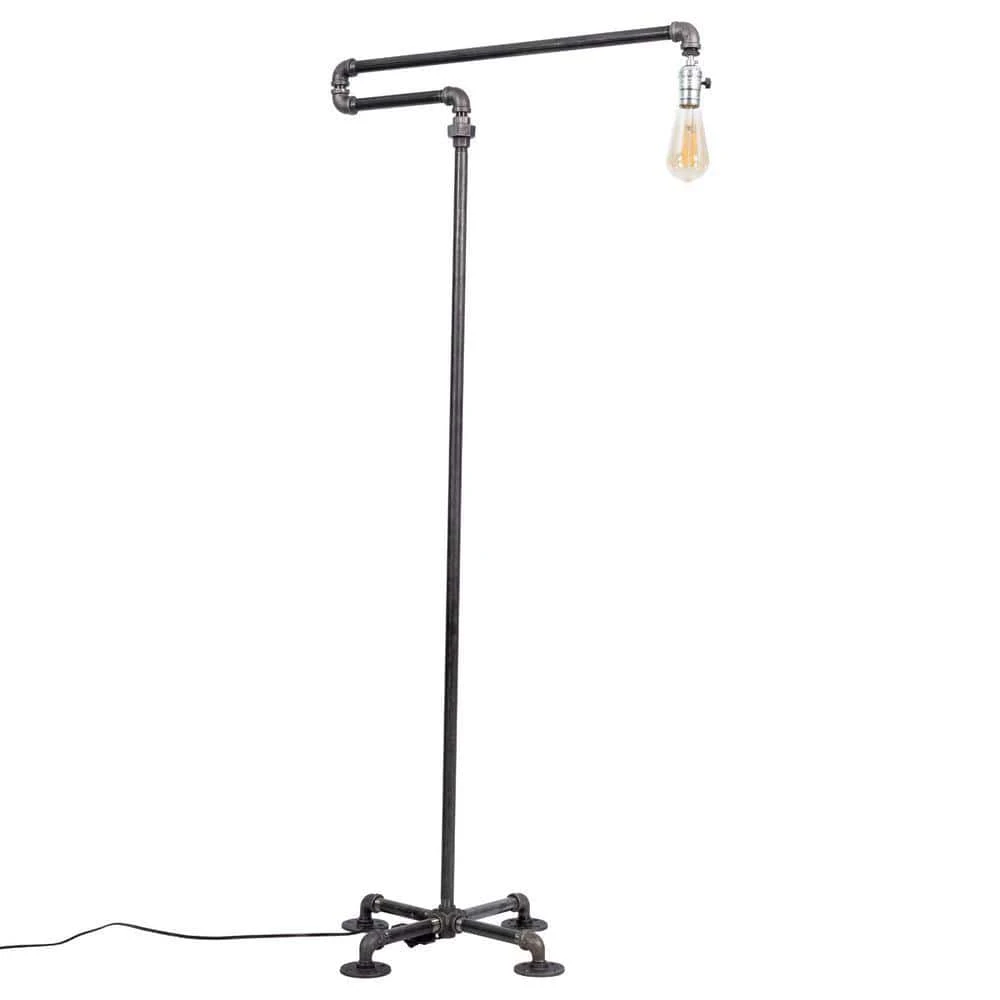 1/2 In. Black Steel Pipe 56 In. H Extended Arm Floor Lamp Kit 1 1/2 In. Black Steel Pipe 56 In. H Extended Arm Floor Lamp Kit