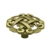 1-1/2 In. (38 Mm) Antique Brass Weave Pattern Round Cabinet Knob