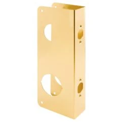 1-3/4 In. X 10-7/8 In. Thick Solid Brass Lock And Door Reinforcer, 1-1/2 In. & 2-1/8 In. Double Bore, 2-3/4 In. Backset