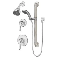 1-spray 2.76 In. Dual Shower Head And Handheld Shower Head In Polished Chrome
